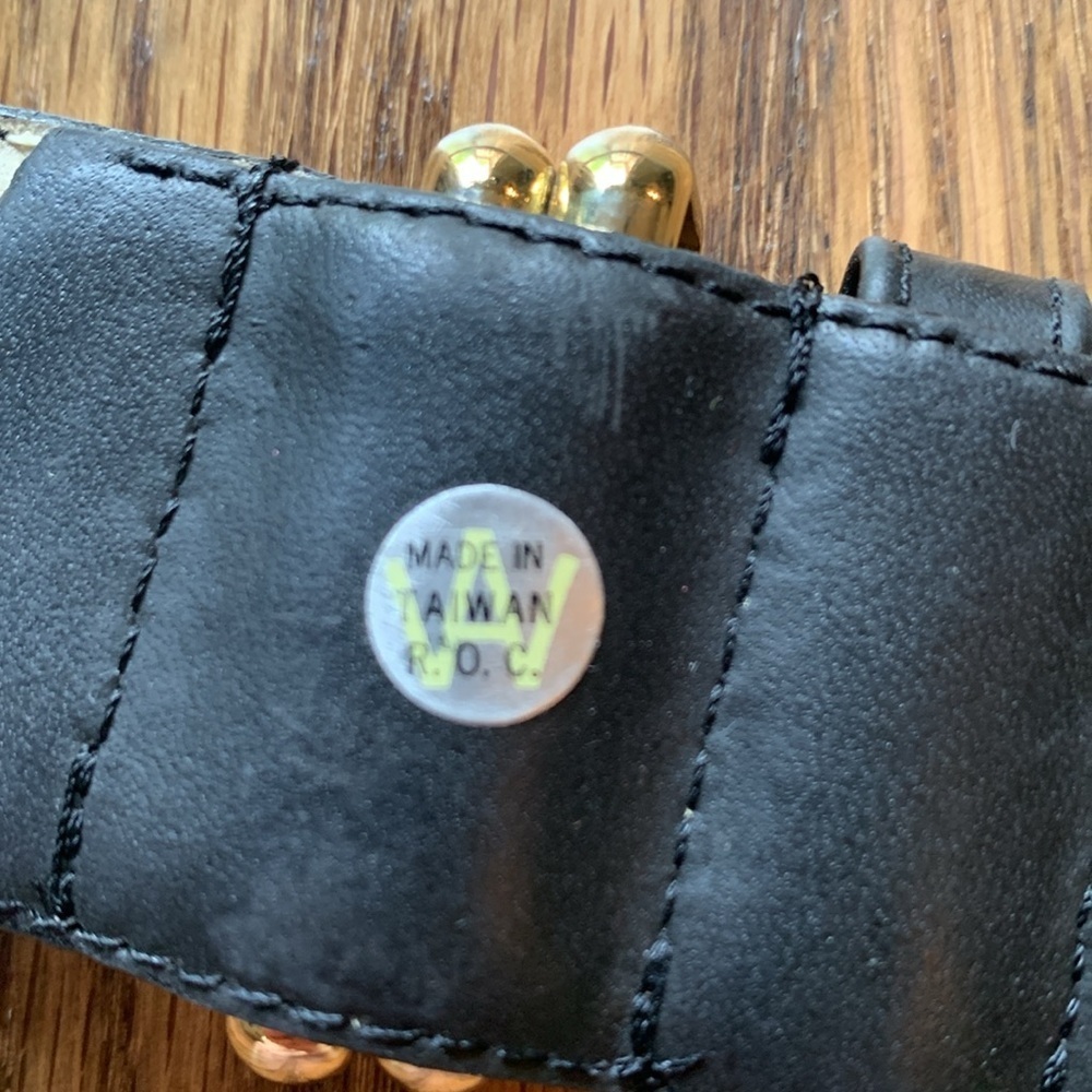 Genuine leather black wide belt with oversized buckle - Picture 6 of 6